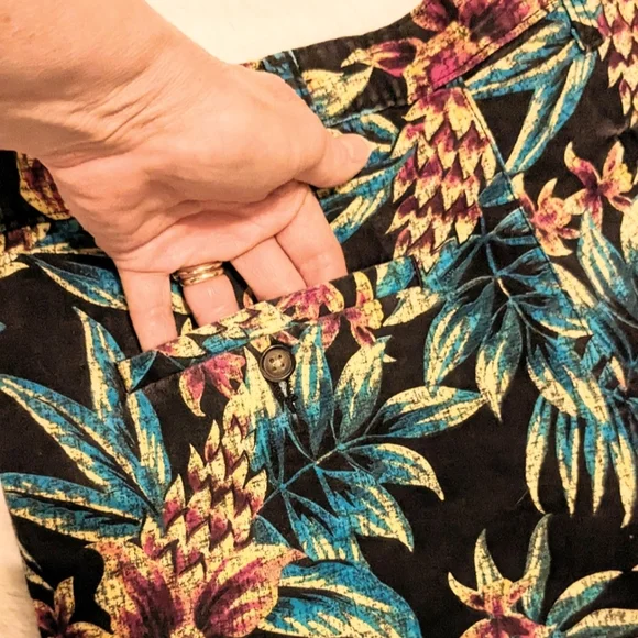 George Men's Shorts Hawaiian Tropical  Floral Print Multicolored sz 34 Inseam 8" - Picture 5 of 12